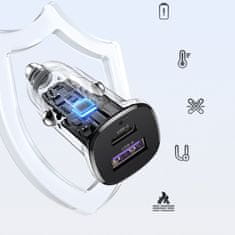 Ugreen Avtomobilski polnilnik USB-C USB-A 30 W – črn