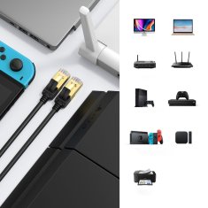 Ugreen Mrežni kabel patchcord STP RJ45 Cat 7 5 m črn