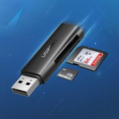 Ugreen Čitalnik pomnilniških kartic SD TF za računalnik USB 3.0 črn