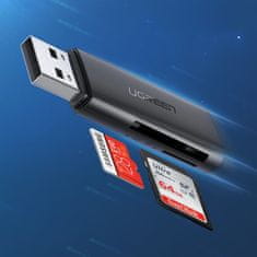 Ugreen Čitalnik pomnilniških kartic SD TF za računalnik USB 3.0 črn