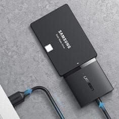 Ugreen Kabel Adapter za HDD in SSD disk SATA 2,5'' / 3,5'' USB 3.0 do 12 TB - črn