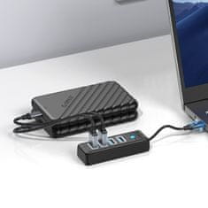 Orico Razdelilnik PW4U-C3 USB-C - 4x USB-A - črn