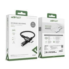 AceFast Priključek za slušalke AUX USB-C na 3,5 mm mini jack 18 cm črn