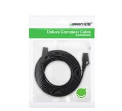 Ugreen Ploščat patchcord kabel omrežni kabel LAN STP RJ45 Cat 7 10 Gbps 10 m črn