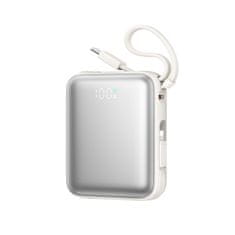 Joyroom Powerbank 10000mAh 22,5W z vgrajenimi kabli USB-C Lightning - bela