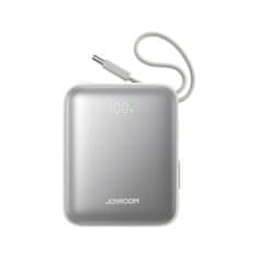 Joyroom Powerbank 10000mAh 22,5W z vgrajenimi kabli USB-C Lightning - bela
