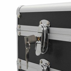 Vidaxl Voziček za ličila iz aluminija črn
