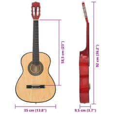 Vidaxl Klasična kitara za začetnike 8-delni komplet 3/4 36"