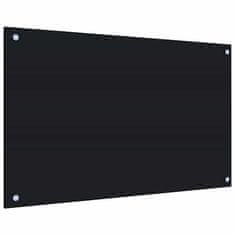 Vidaxl Kuhinjska zaščitna obloga črna 80x50 cm kaljeno steklo