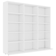 Vidaxl Omarica za CD plošče bela 100x23x89,5 cm iverna plošča