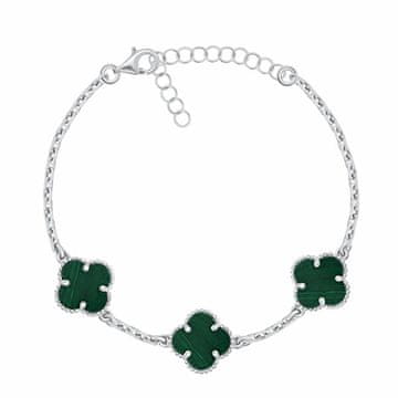 Brilio Silver Srebrna ženska zapestnica s štiriperesnimi deteljicami BRC191WG