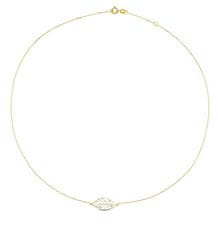 Cutie Jewellery Nežna ogrlica iz rumenega zlata Leaf Z0130-40-X-1