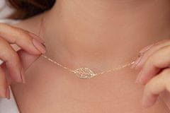 Cutie Jewellery Nežna ogrlica iz rumenega zlata Leaf Z0130-40-X-1