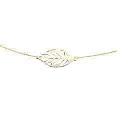 Cutie Jewellery Nežna ogrlica iz rumenega zlata Leaf Z0130-40-X-1