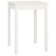 Vidaxl Jedilna miza bela 55x55x75 cm trdna borovina