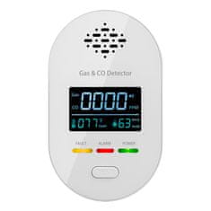 BergMont Senzor za zaznavanje uhajanja zemeljskega plina, metana, etana, LPG, ogljikovega monoksida CO, temperature, vlažnosti 4v1, 5 let, alarm 85 dB, LED zaslon