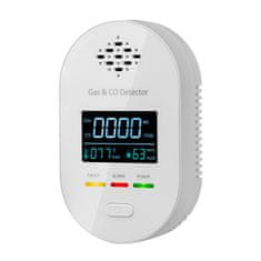 BergMont Senzor za zaznavanje uhajanja zemeljskega plina, metana, etana, LPG, ogljikovega monoksida CO, temperature, vlažnosti 4v1, 5 let, alarm 85 dB, LED zaslon
