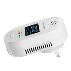 BergMont Senzor za zaznavanje uhajanja zemeljskega plina, metana, etana, LPG, ogljikovega monoksida CO, temperature, vlažnosti 4v1, 5 let, alarm 85 dB, LED zaslon
