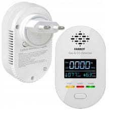 BergMont Senzor za zaznavanje uhajanja zemeljskega plina, metana, etana, LPG, ogljikovega monoksida CO, temperature, vlažnosti 4v1, 5 let, alarm 85 dB, LED zaslon