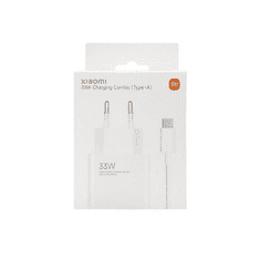Xiaomi Hišni polnilec MDY-16-EF USB A 33W s kablom Type C 3A - bel (EuBlister)
