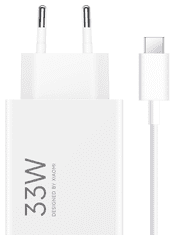 Xiaomi Hišni polnilec MDY-16-EF USB A 33W s kablom Type C 3A - bel (EuBlister)