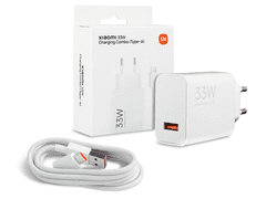 Xiaomi Hišni polnilec MDY-16-EF USB A 33W s kablom Type C 3A - bel (EuBlister)