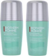 Biotherm Komplet dezodorantov Aquapower roll-on (48H zaščita) 2 x 75 ml