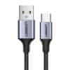 Kabel USB-A - USB-C QC 3.0 3A 0,25 m - siv