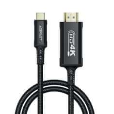 AceFast USB-C na HDMI 4K 60Hz HDR avdio-video kabel 1,8 m - črn