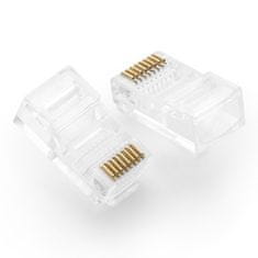 Ugreen RJ45 8P8C UTP Cat. 5 5e prozorni končni vtič za krivljenje, 100 kosov.