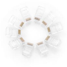 Ugreen RJ45 8P8C UTP Cat. 5 5e prozorni končni vtič za krivljenje, 100 kosov.