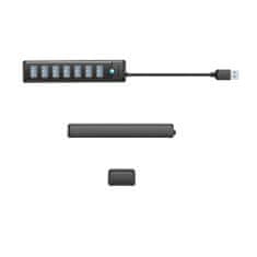 Orico Razdelilnik PW7U-U3 7x USB-A USB-C 5V 3A 1m - črn