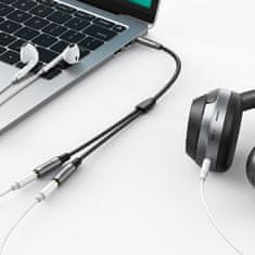 Ugreen Razdelilnik za 2x kabel AUX 3,5 mm mini jack 0,2 m črn