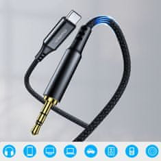 Choetech AUX USB-C avdio kabel - mini jack 3,5 mm 1 m - črn