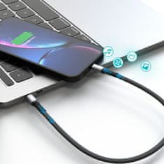 DUDAO Kabel, ploski kabel, kratek za iPhone USB-C - Lightning L10P PD 20W 23cm črn