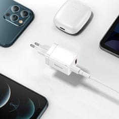 BASEUS Hitri USB-C omrežni polnilnik USB-C 30W PD QC Super Si Pro bel