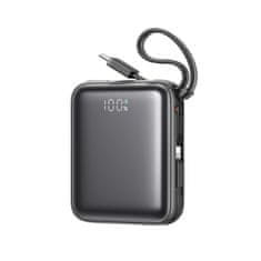 Joyroom Powerbank 10000mAh 22,5W z vgrajenimi kabli USB-C Lightning - črn