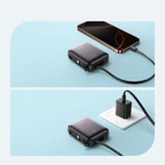 Joyroom Powerbank 10000mAh 22,5W z vgrajenimi kabli USB-C Lightning - črn