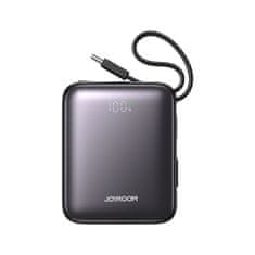 Joyroom Powerbank 10000mAh 22,5W z vgrajenimi kabli USB-C Lightning - črn