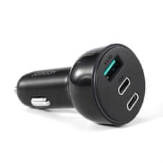 Joyroom Avtomobilski polnilnik za vžigalnik 3 USB-priključki in 2x USB-C 70 W – črn