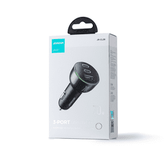 Joyroom Avtomobilski polnilnik za vžigalnik 3 USB-priključki in 2x USB-C 70 W – črn