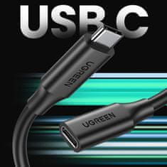 Ugreen Podaljšek kabla USB-C 100 W 10 Gb/s 1 m črn