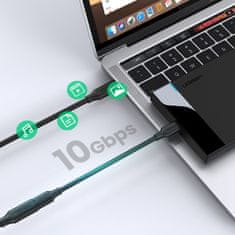 Ugreen Podaljšek kabla USB-C 100 W 10 Gb/s 1 m črn