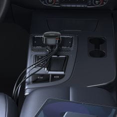 BASEUS Avtomobilski polnilnik z USB-C in zložljivim kablom USB-C iPhone 60W črn