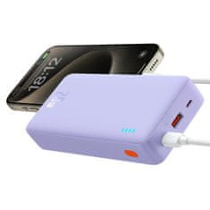 BASEUS Powerbank 20000mAh Airpow Fast Charge 20W s kablom USB USB-C 50cm - vijolična