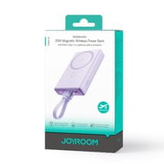 Joyroom Magnetni powerbank 10000 mAh 20 W s podstavkom + kabel Lightning – USB-C vijoličen
