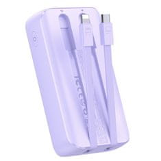 Joyroom Mini powerbank 20000mAh z vgrajenimi kabli JR-PBC07 30W svetlo vijolična