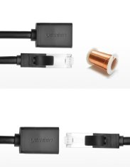 Ugreen Podaljšek za kabel FTP Ethernet RJ45 Cat 6 1000 Mbps 2 m črn