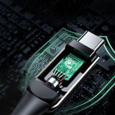 AceFast Kabel s pletenim ovojem in zaslonom LED USB-C 100 W 20 V 5 A 2 m črn
