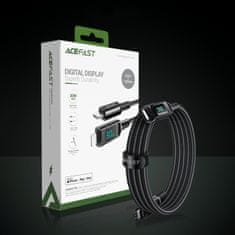 AceFast Kabel s pletenim ovojem in zaslonom LED USB-C 100 W 20 V 5 A 2 m črn